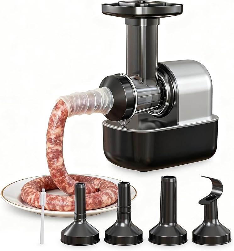 Electric Sausage Stuffer Machine for Homemade Sausages & Meatballs, In