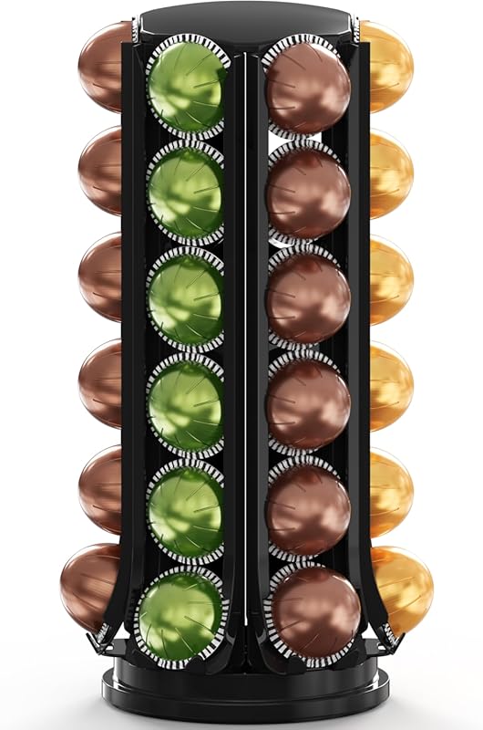 DecoBrothers Vertuo Pod Holder, 360° Rotating Carousel Organizer for N