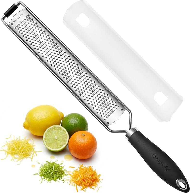 Spring Chef Heavy Duty Stainless Steel Lemon Zester Grater with Handle