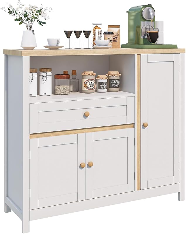 Versatile Storage Cabinet with Doors, Drawers, and Adjustable Shelf fo