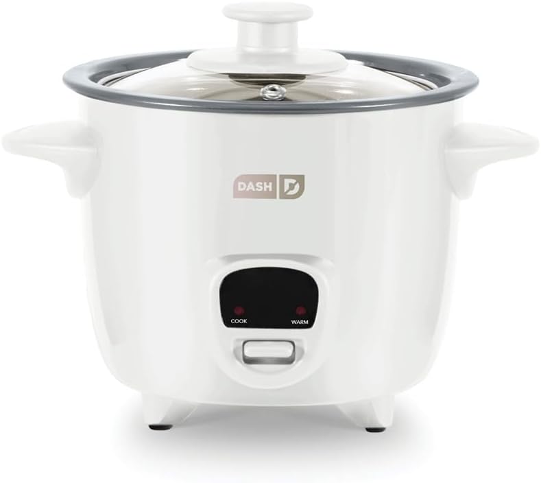 Dash Mini Ceramic Rice Cooker: Single-Serve, Compact, Nonstick Pot, Ke