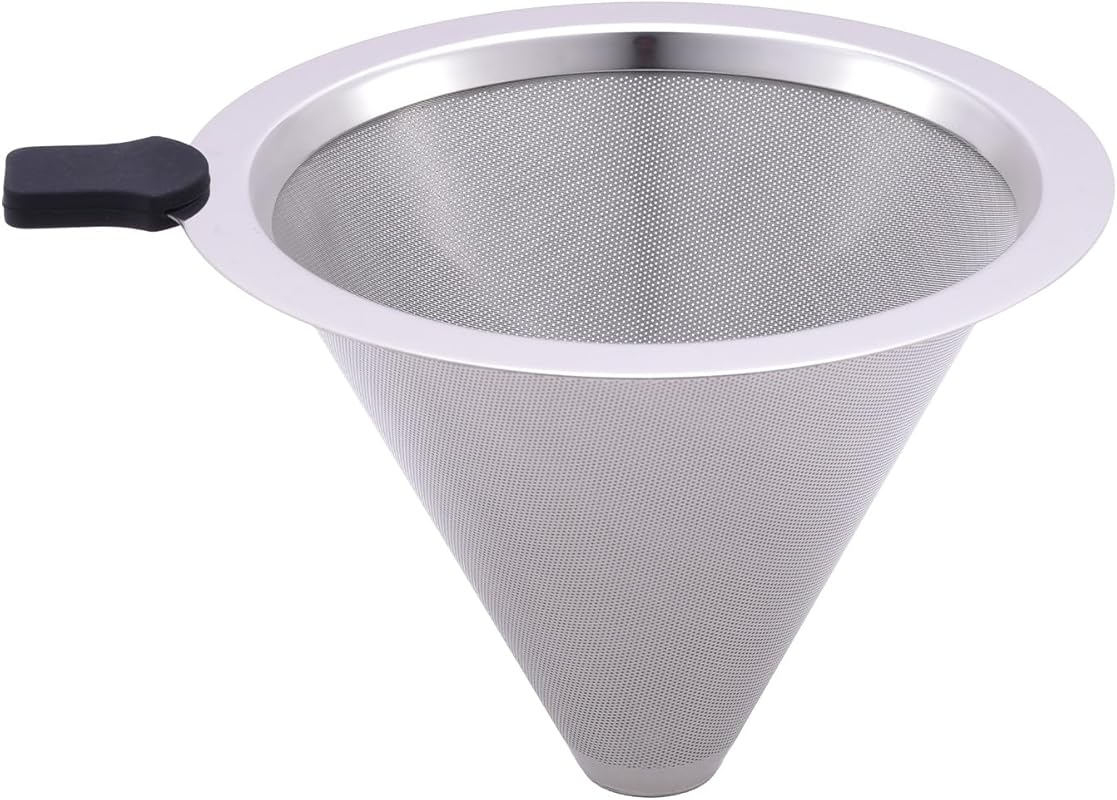 Reusable Stainless Steel Pour Over Coffee Filter, Double Mesh Metal Co