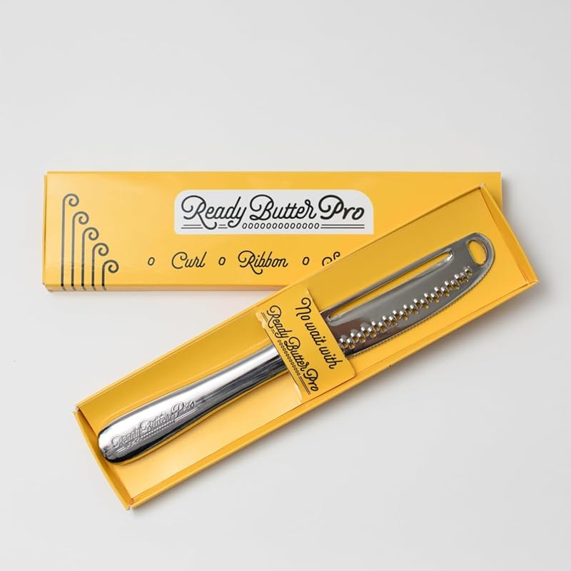 READY BUTTER PRO 3-in-1 Stainless Steel Butter Knife: Spreader, Curler