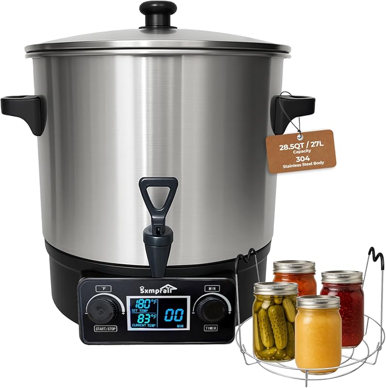 27 Quart Electric Water Bath Canner with Knob Control, LED Display & A