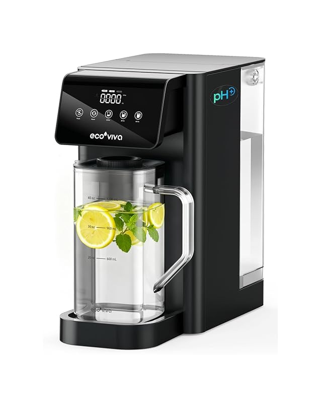 Ecoviva Mate 5 Countertop RO Water Filter: 8-Stage System with 40 oz P