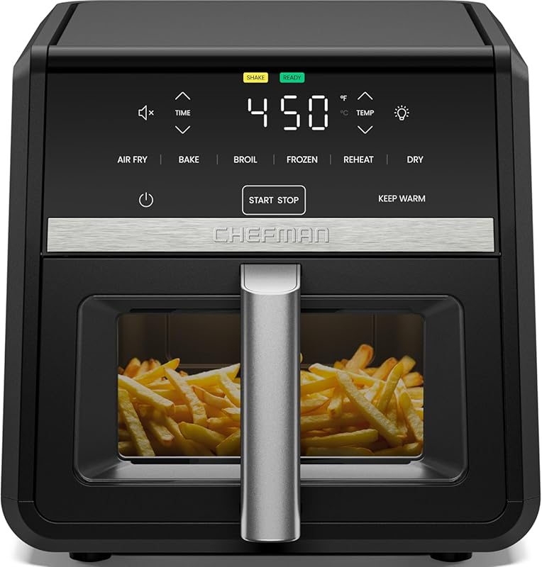 Chefman TurboFry 7-in-1 Air Fryer 9 Qt, High-Powered 450°F, XL Viewing