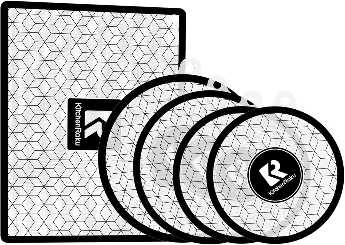 5 Pcs White Magnetic Silicone Induction Cooktop Protector Mat, 230°C H