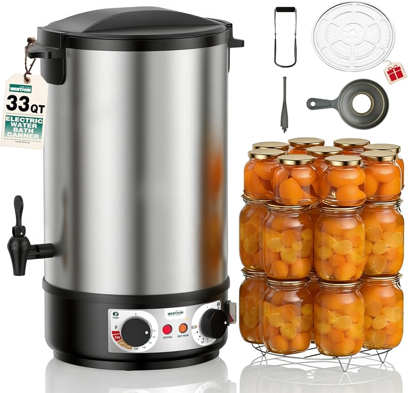 WantJoin 30QT Stainless Steel Electric Water Bath Canner with Adjustab