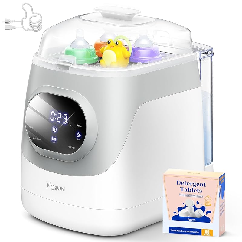 PINNGUSHI Upgraded Bottle Washer Pro: 5-in-1 Sterilizer, Dryer, Water 