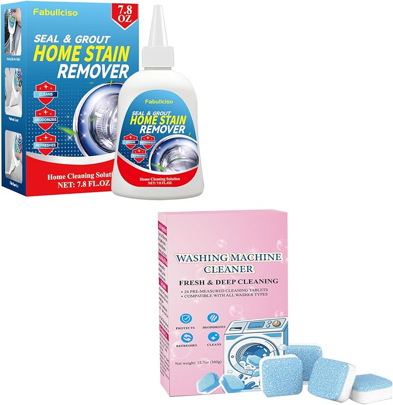 Stain Remover Gel & 24-Pack Washer Tablets: 2-in-1 Laundry Maintenance