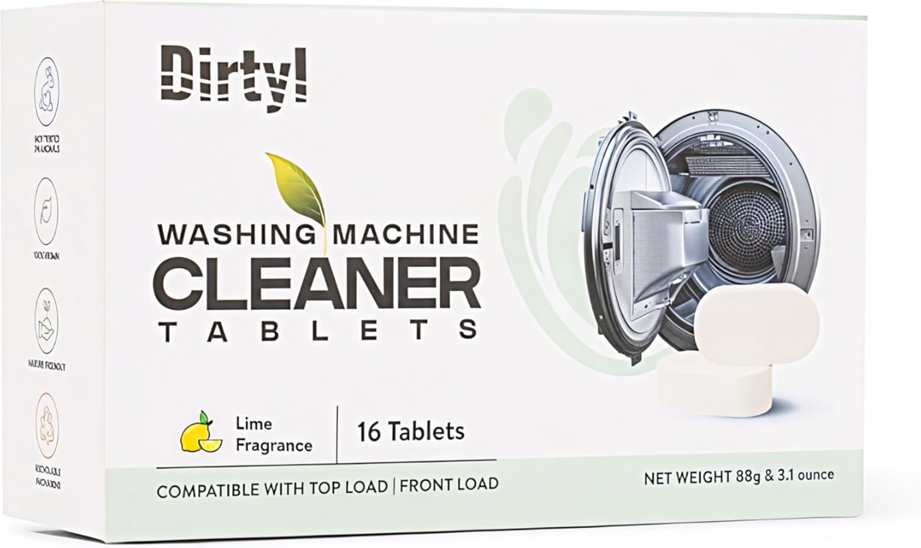 32-Count Lemon Scent Washing Machine Cleaning Tablets: Deep Descaler f