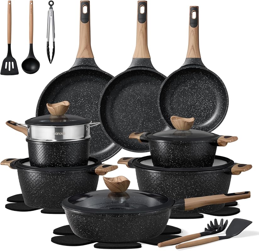 CAROTE 26-Piece Nonstick Induction Cookware Set, Pots and Pans for Kit