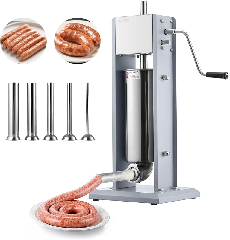 VEVOR Heavy Duty 11 LBS/5 L Manual Vertical Sausage Stuffer, Dual-Spee