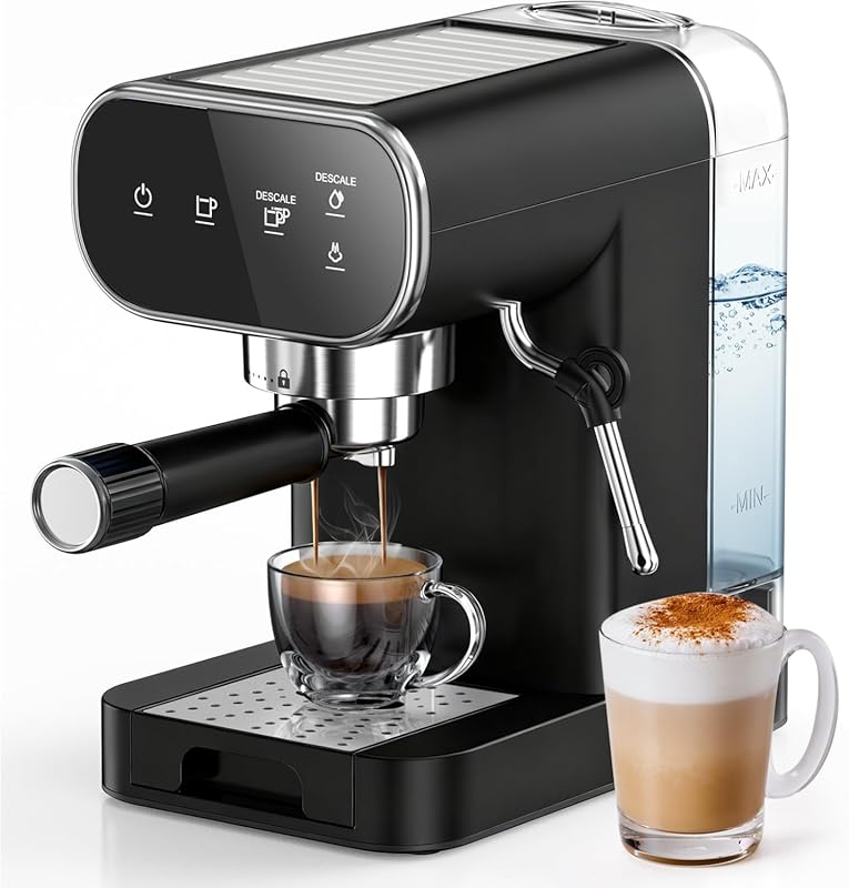 Home 20 Bar Espresso Machine with Touchscreen, Fast Heat-Up & Steam Fr