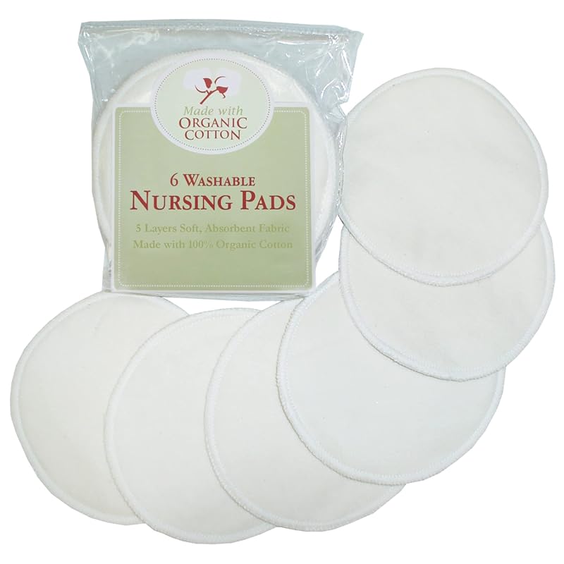 TL Care Nursing Pads 6 Count, Organic Cotton Soft Breathable Absorbent