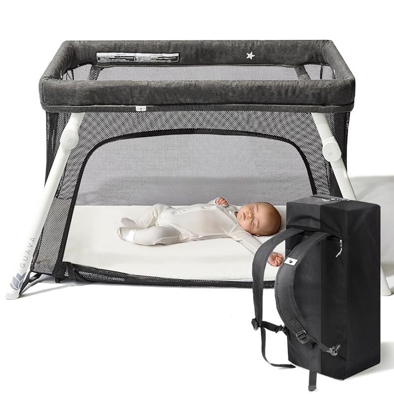 Guava Family Travel Crib Includes Lightweight Backpack Design | Certif