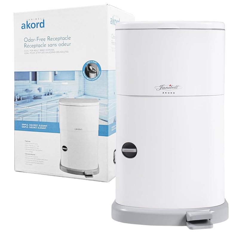 Janibell Akord 330 Adult Diaper Pail System - 11-Gallon Hands-Free Ste