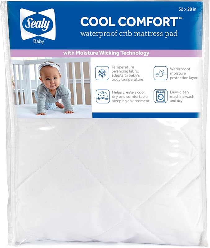 Sealy Baby Cool Comfort Crib Mattress Protector Pad