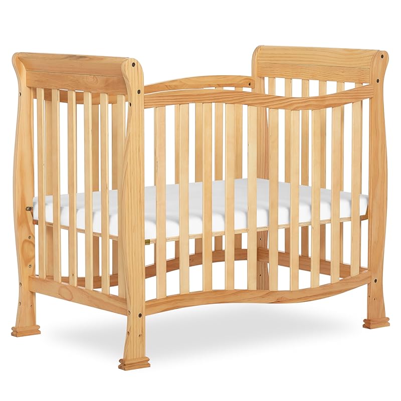 Dream On Me Violet 4-in-1 Convertible Mini Crib, Natural, Greenguard G