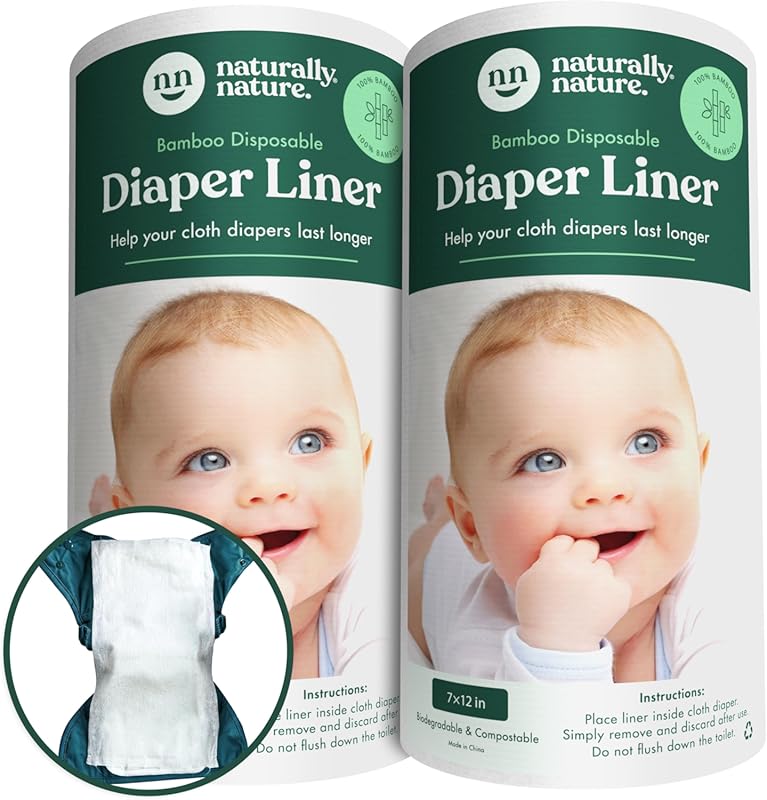 Naturally Nature Disposable Cloth Diaper Liners, Unscented, Chlorine-F