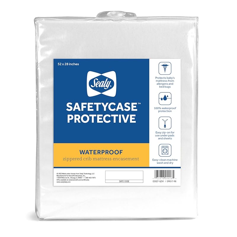 Sealy Baby SafetyCase Breathable Waterproof Crib Mattress Protector Pa