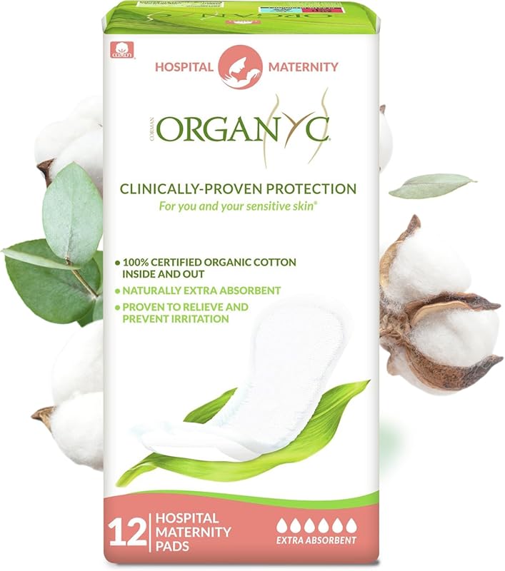 Organyc Hospital Postpartum Pads for Women