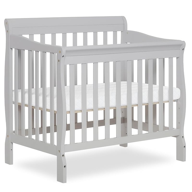 Dream On Me Aden 4-in-1 Convertible Mini Crib, Cherry, GreenGuard Gold