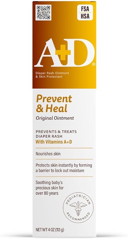 A+D Original Diaper Rash Ointment 4oz - Prevents & Treats Diaper Rash,