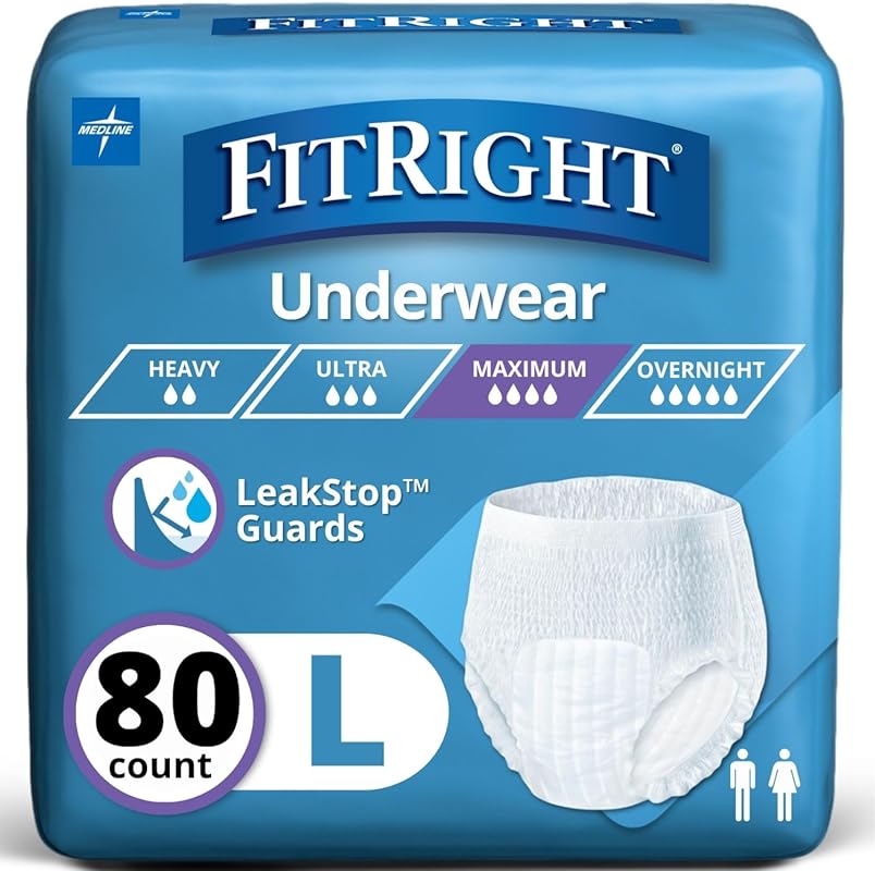 FitRight Super Adult Incontinence Underwear, Maximum Absorbency, Large