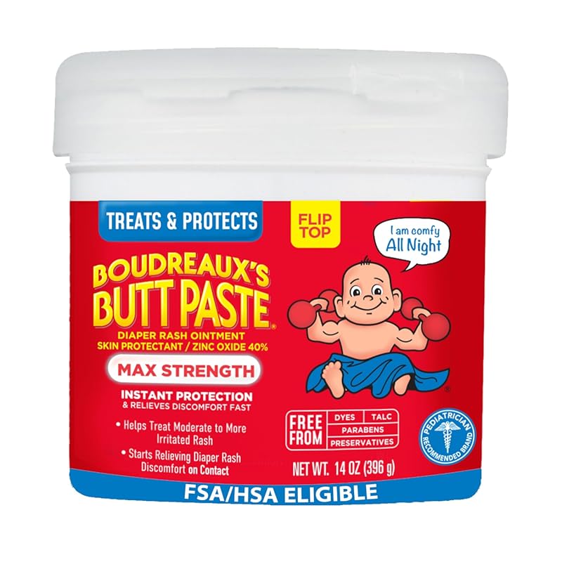 Boudreaux’s Butt Paste Max Strength Diaper Rash Cream - Zinc Oxide Oin