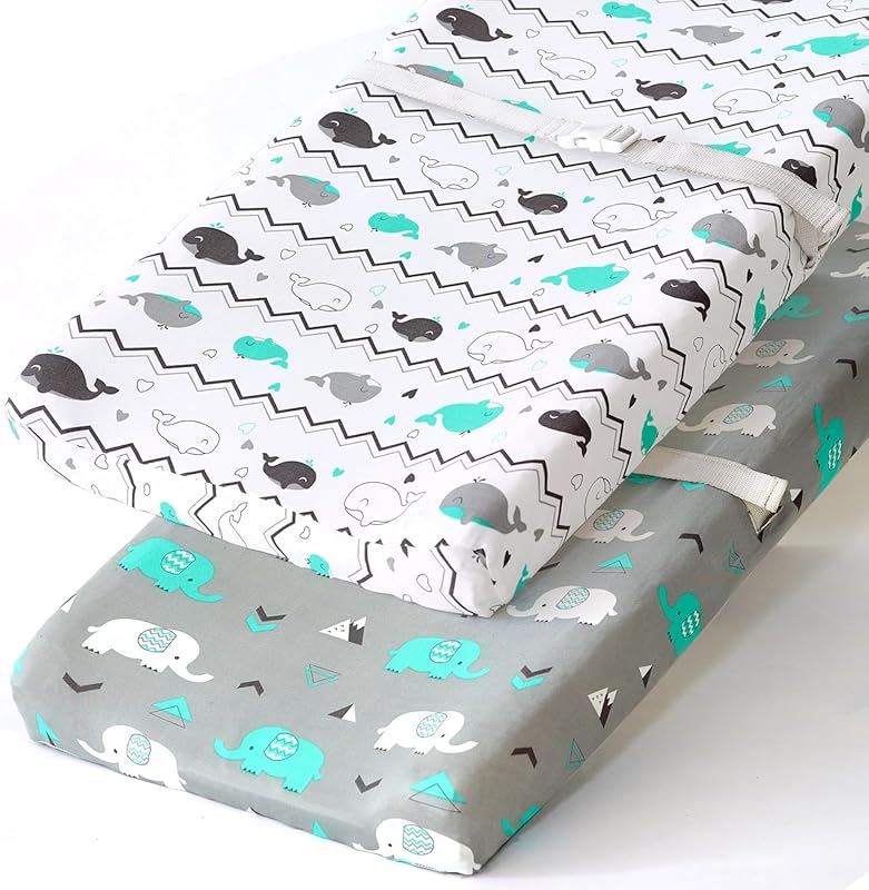 Stretchy Jersey Knit Changing Pad Covers (2 Pack) for Baby Boys & Girl