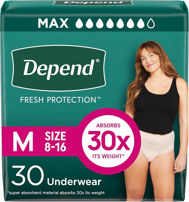 Depend Fresh Protection Adult Diapers for Women: Maximum Incontinence 