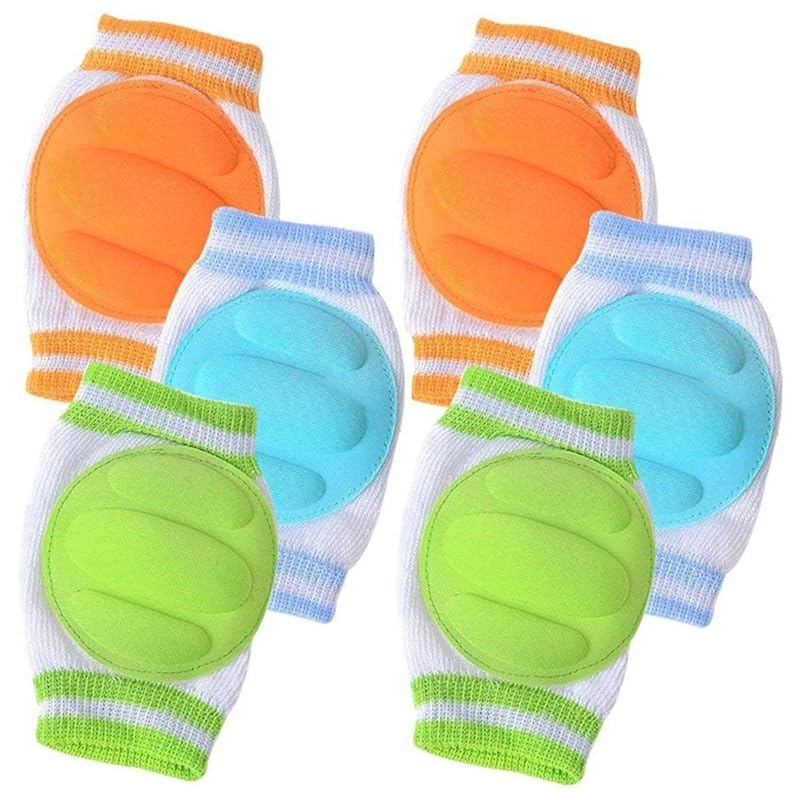 Acfun Adjustable Baby Knee Pads (3 Pairs) for Crawling - Breathable, W