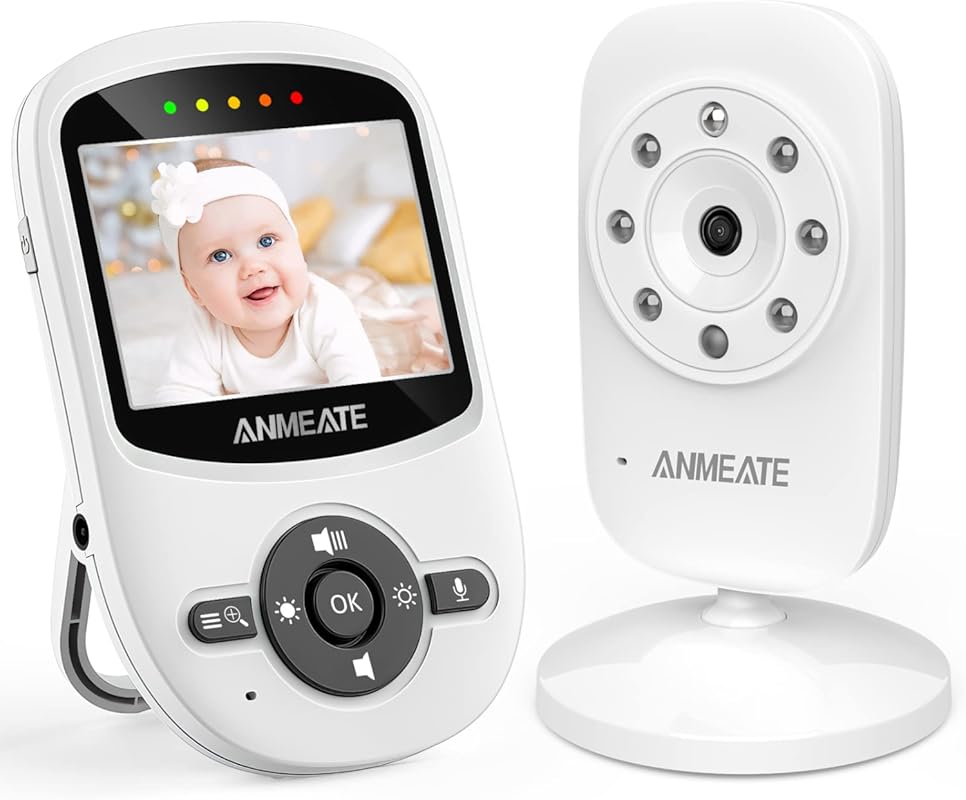 ANMEATE Video Baby Monitor: Digital 2.4Ghz, Temp Monitor, 2-Way Talk, 