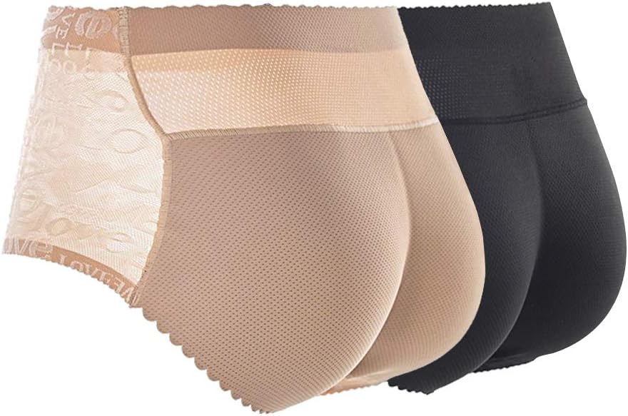 2 Pack Women's Seamless Padded Briefs: Hip Enhancer Butt Lifter Underw