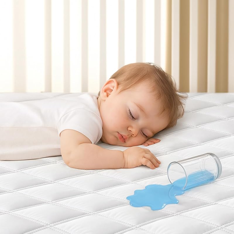 Yoofoss Waterproof Crib Mattress Protector Pad – Quilted, Ultra-Soft, 