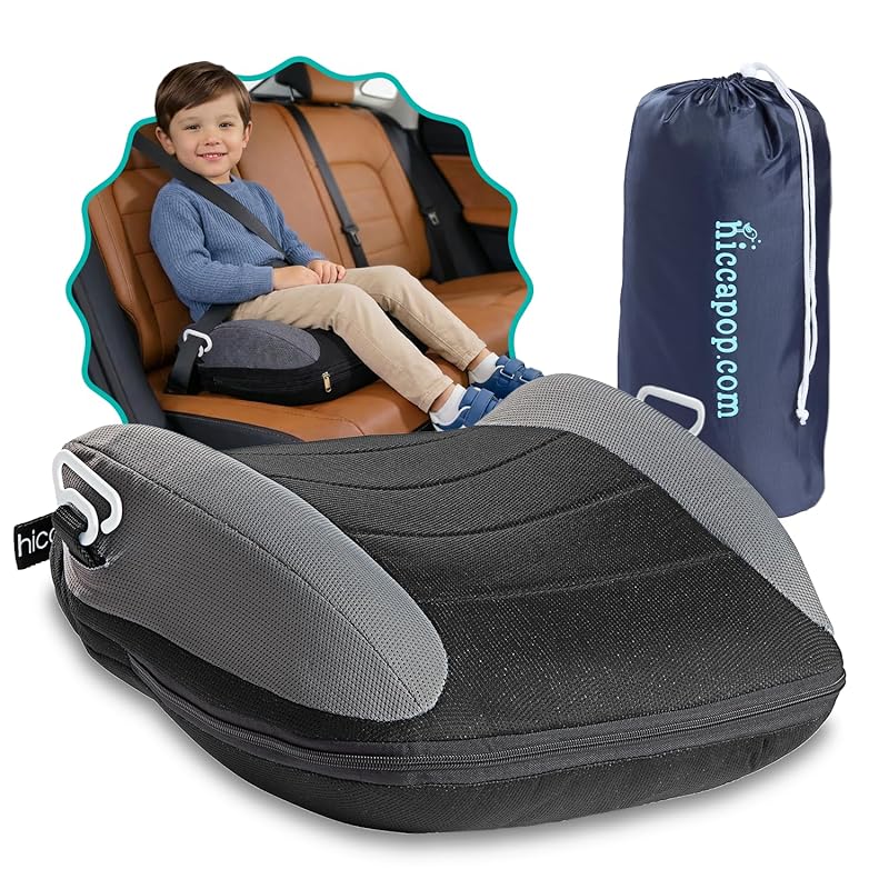 Hiccapop UberBoost Inflatable Backless Booster Car Seat for Travel, Po