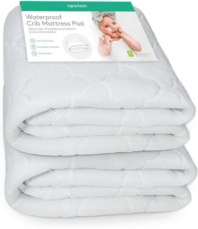 Newton Baby 2-Pack Waterproof Crib Mattress Pad Protector, Ultra-Breat