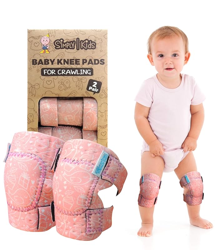 Simply Kids Comfortable Baby Crawling Knee Pads (2 Pairs) - Infant & T