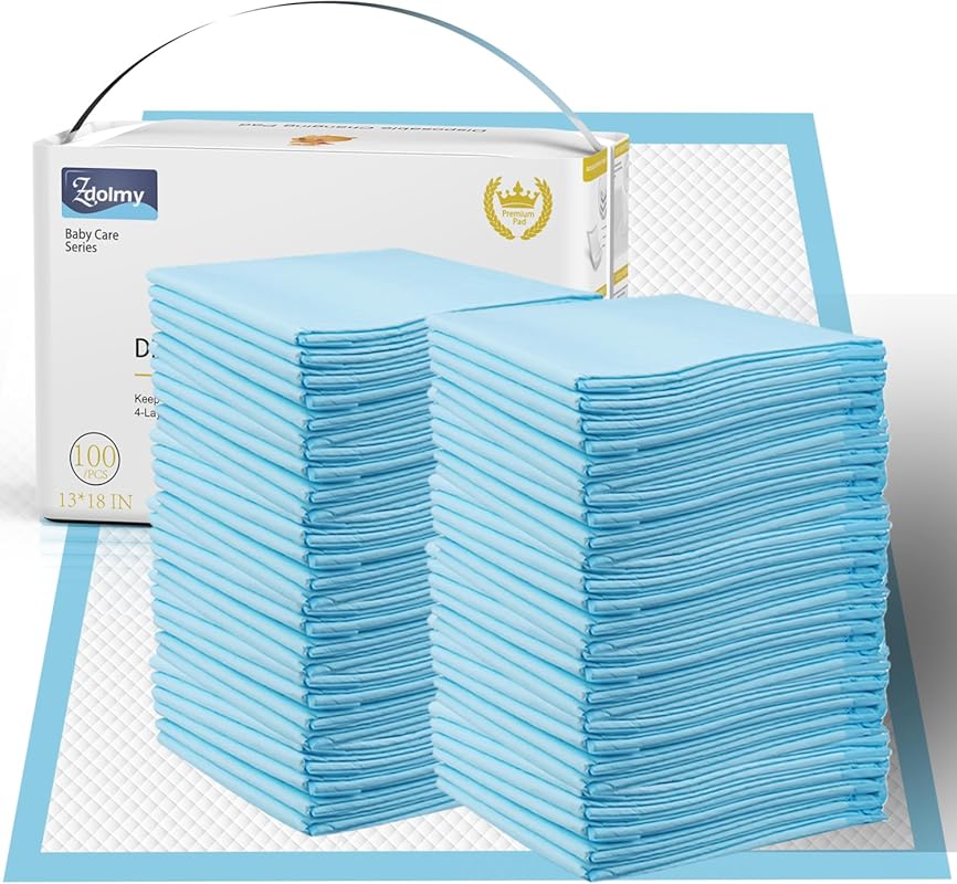 Organic Cotton Disposable Baby Changing Pads, 100 Count, Ultra Absorbe