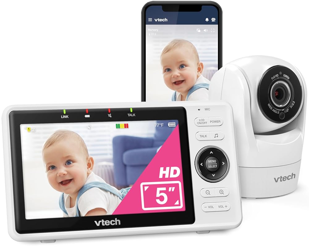 VTech VM901 Smart WiFi Baby Monitor: 1080p FHD Camera, 5