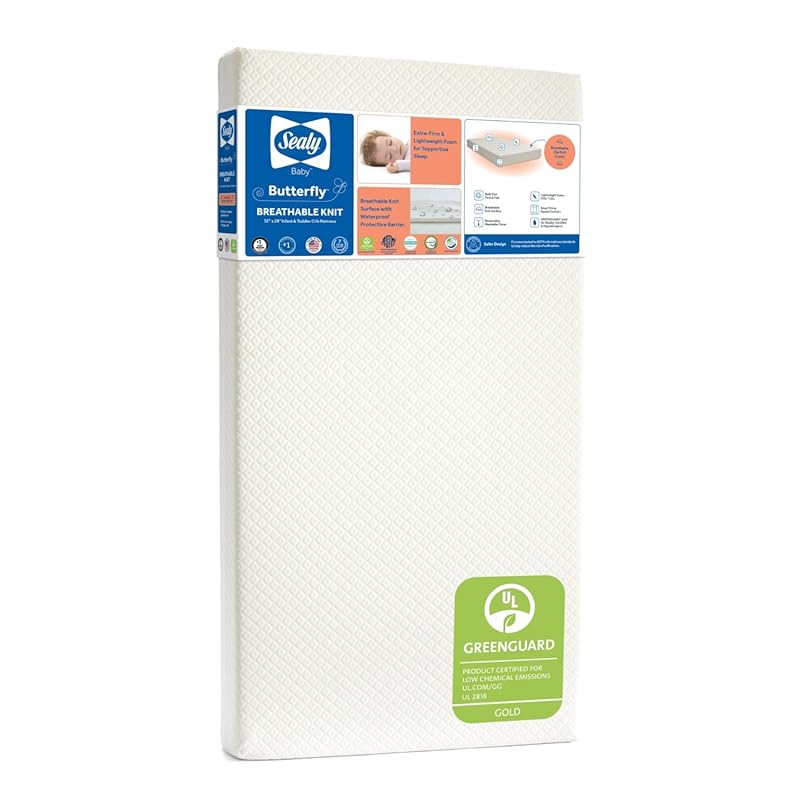 Sealy Baby Butterfly Knit Breathable Crib Mattress: GREENGUARD Gold, P