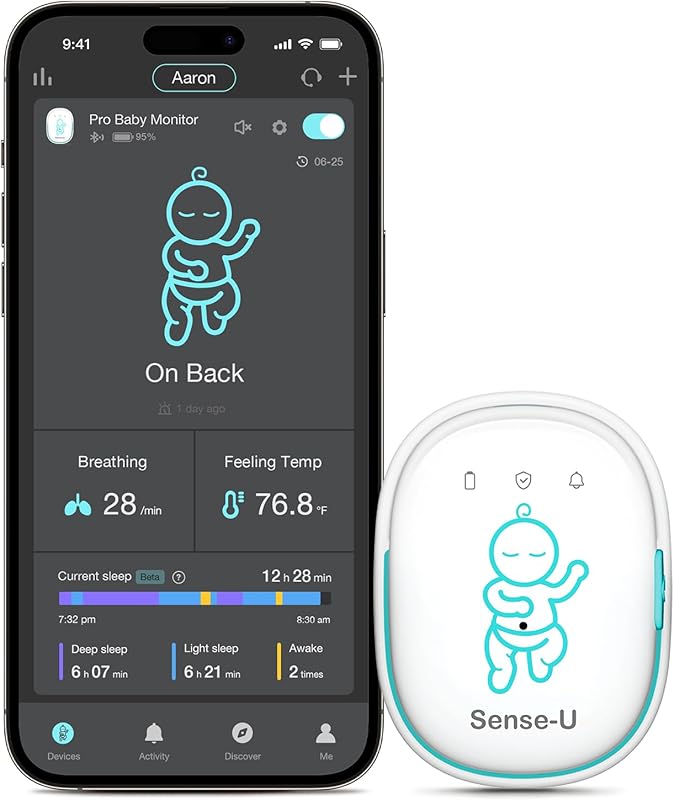 Sense-U Pro Clip-On Smart Baby Monitor: Tracks Breathing, Rollover, Ov
