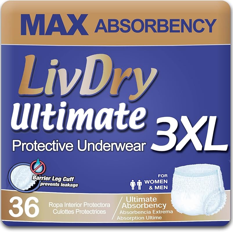 LivDry Ultimate Max Absorbent Adult Incontinence Underwear for Men & W