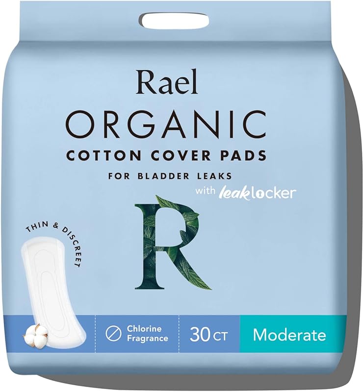 Rael Incontinence Pads for Women: Organic Cotton Cover, Heavy Absorben