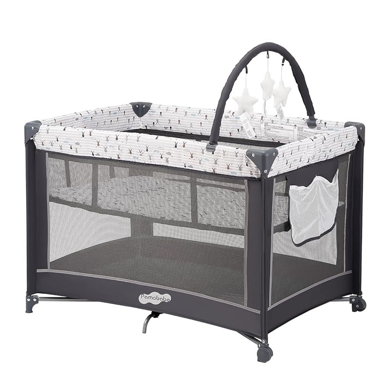 Pamo Babe Portable Pack and Play with Bassinet, Perfect for Baby Playa