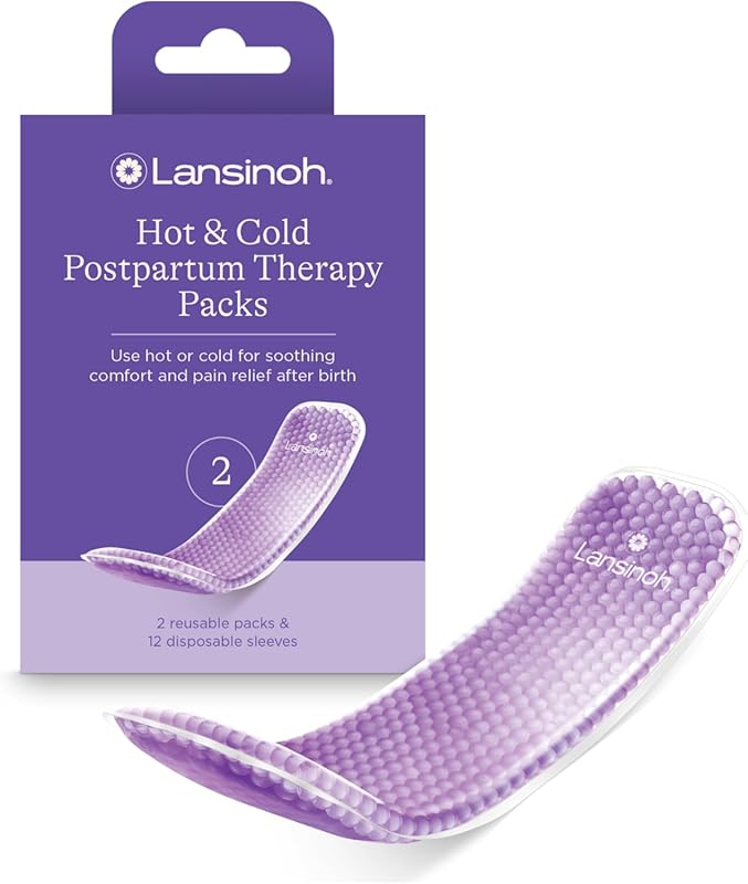 Lansinoh Hot and Cold Reusable Perineal Ice Packs, 2 Count, for Postpa