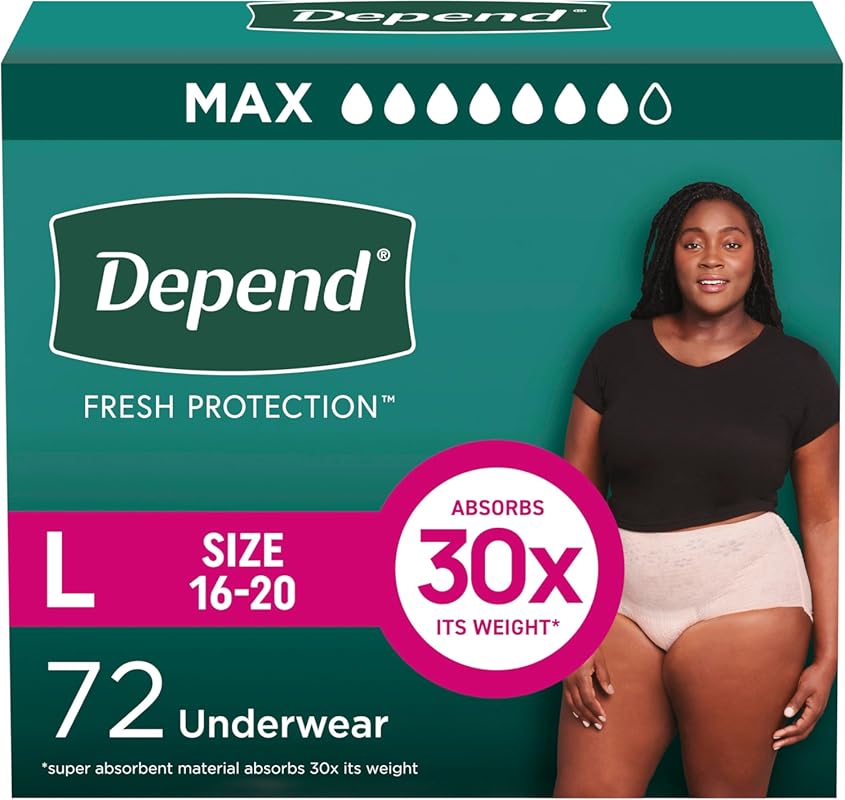 Depend Fresh Protection Adult Diapers for Women: Maximum Incontinence 