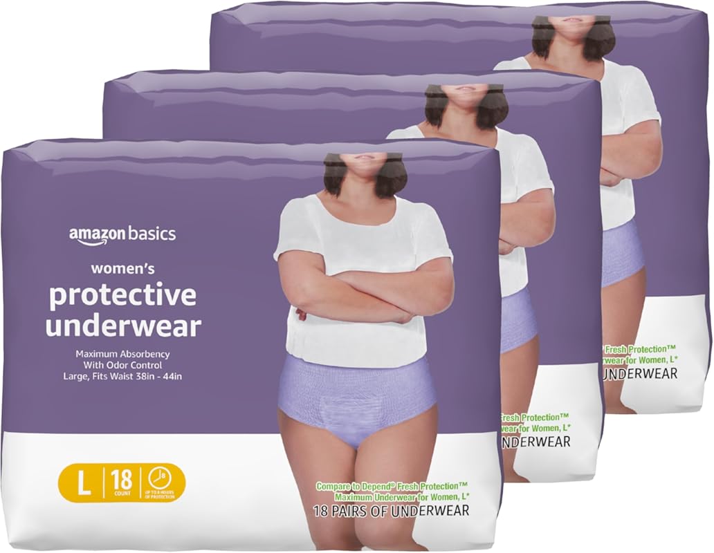 Amazon Basics Incontinence Underwear for Women: Max Absorbency, Odor C