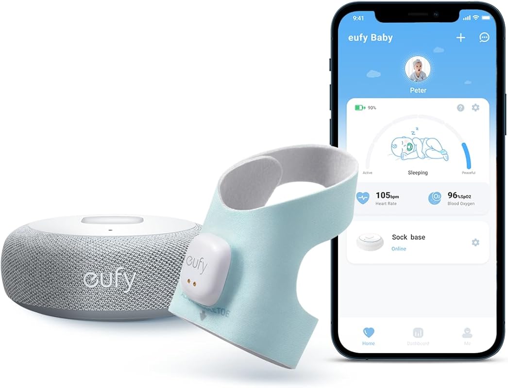 eufy Security Smart Baby Sock Monitor: Tracks Sleep, Naps, Heart Rate,